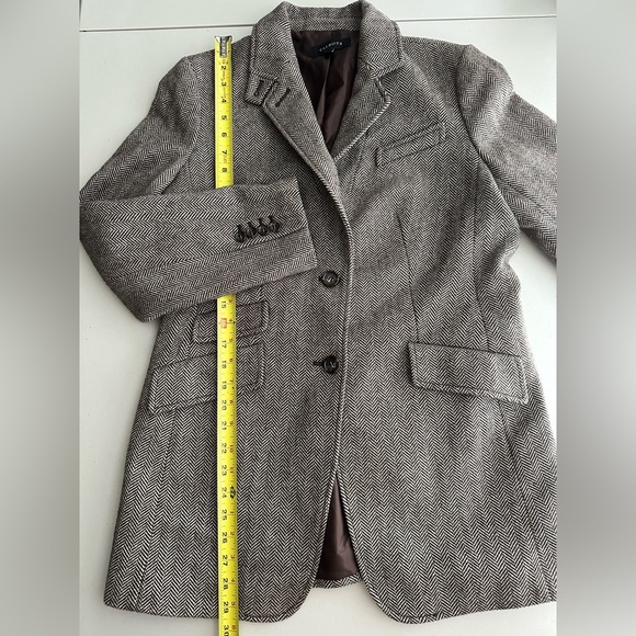 TALBOTS Oversized Wool Blend Herringbone Blazer Jacket Women’s Size 10 - Picture 9 of 11